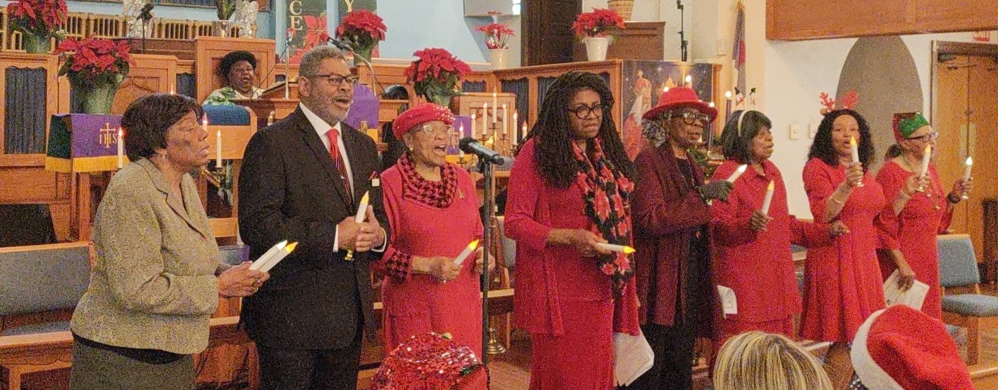 Zion AME Church congregation celebrating Christmas together